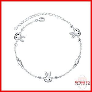 925 Sterling Silver Adjustable Charm Bracelet Animal Design Gift